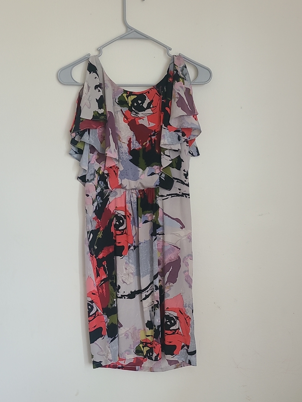 One-Shoulder Floral Ruffle Dress in Multi-Color - Picture 2 of 5